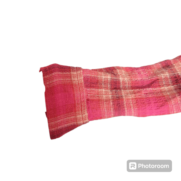 Women's Pilcro Pink Plaid Flannel Shirt Size XS - Picture 5 of 8